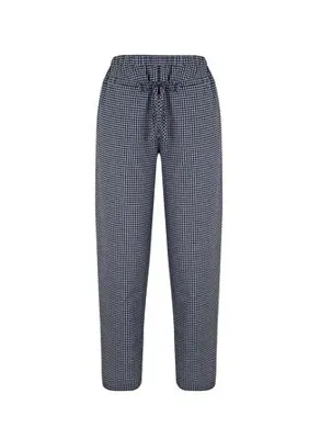SSimple Lacivert Kadın Ekose Pantolon S636-L
