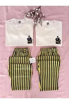 MH Moony Homewears ERKEK Tekli Lacivert Sarı Aşk (Çift Pijamasının Erkeği)
