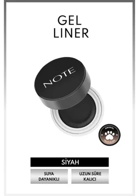 Note Cosmetics Gel Liner Siyah Mat Bitişli Waterproof Suya Dayanıklı Kalıcı Özellikli Eyeliner