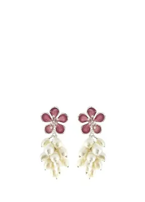 Ezra Baghaki Jewellery Salkım İncili Sakura 925 Ayar Gümüş Kadın Küpe