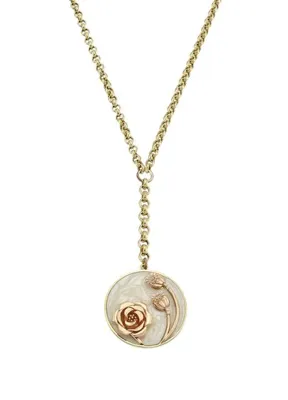 LARİSSA Pearl Color Bloom Pırlanta Taşlı 14 Ayar Altın Kadın Kolye