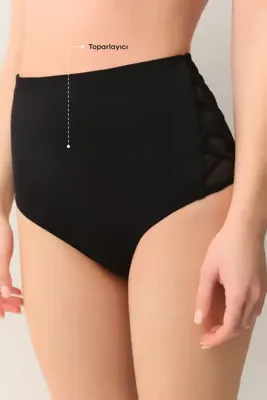 SUWEN Yüksek Bel Yanı Biyeli Bikini Alt