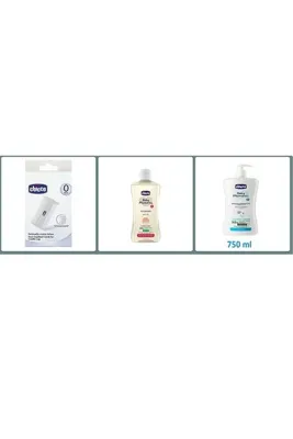Chicco Baby Moments Göz Yakmayan Saç & Vücut Şampuanı 750ml Masaj Yağı 200ml Baby Moments Beyaz Konak Tarak