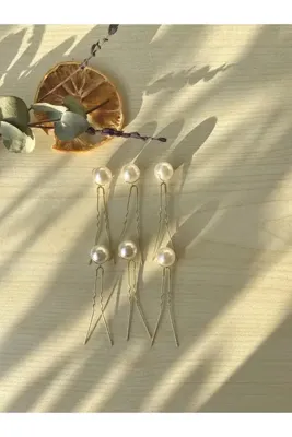 Pearly Handmade Inci Gold Firkete Set 6 Adet Inci Topuz Tokası