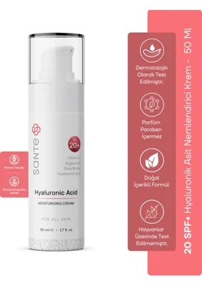 Sante Plus Su Bazlı Nemlendirici Krem SPF20 50ML Tüm Ciltler İçin Etkili Nemlendirme