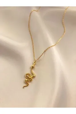 takıtarzım Yılan Kolye Gold