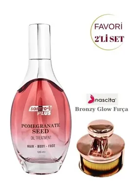 Nascita Bronzy Glow Yuvarlak Fondöten Fırçası NASBRUSH0247 & Softto Plus Nar Cilde Parlaklık ve Canlılık Kaz