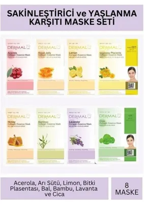 Dermal Sakinleştirici Kolajen Maske Seti 23GR x 8ADET