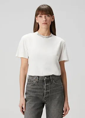 Golden Goose Kırık Beyaz Taş Detaylı T-shirt