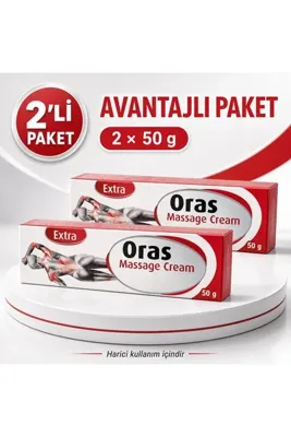 mazhar Oras Extra Massage Cream 50 g – Masaj Kremi, Vücut Masaj Bakımı X2 Adet