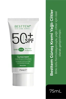Besttem Yüksek Koruyucu Spf50 Güneş Kremi - Yağlı Ve Hassas Ciltler Için 75ml