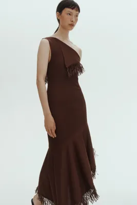 H&M Püsküllü ve Tek Omuzlu Elbise