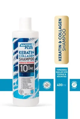 Softto Plus Keratin Collagen For Processed And Damaged Hair Shampoo 400ml--Saklı Güzellik--
