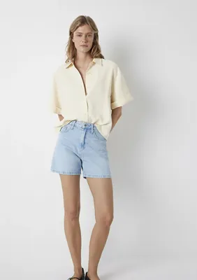Mavi Modal TENCEL TM Karışımlı Sarı Gömlek