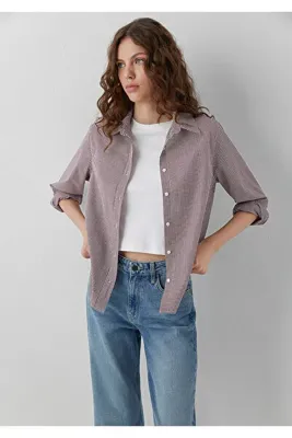 Mavi Pötikare Bordo Gömlek Regular Fit / Normal Kesim 1211593-91717