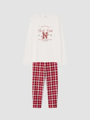 LCW Young Bisiklet Yaka Baskılı Pijama Takımı