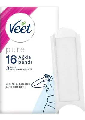 Str Store Pure Hipoalerjenik Bikini Bölgesi & Koltuk Altı Için Parfümsüz Sir Ağda Bandı (1 x 16 Adet), Bant