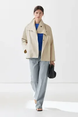 Massimo Dutti %100 pamuklu pelerin ceket