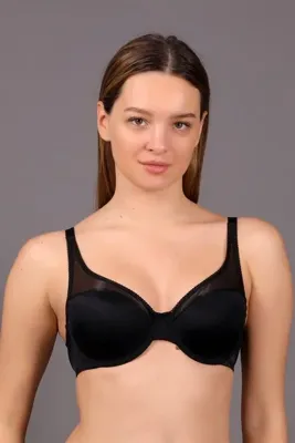 Genel Markalar Kadın Siyah Balenli Soft Cup Desteksiz C Cup Sütyen