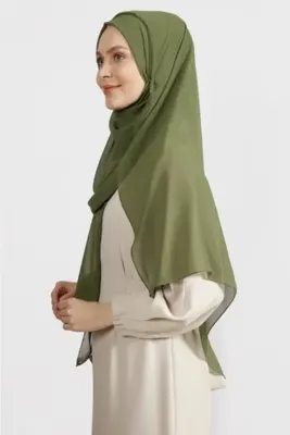 Differenza Krep Şifon Şal Kına Yeşili