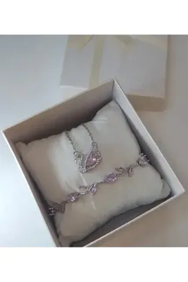 ArtBDesign Kuğulu Kolye ve Lale Bileklik Set