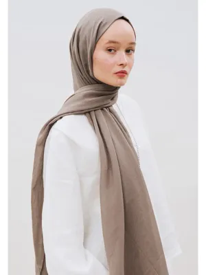 Fresh Scarfs İnce Pamuk Vual Şal Tozlu Kahve