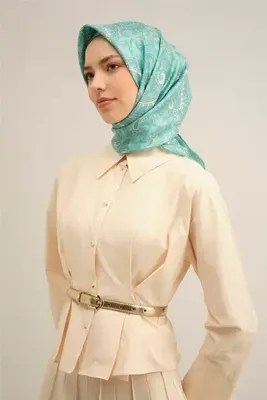 ARMİNE Etnik Desenli Saf İpek Sura Eşarp 9304D 20