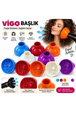 INURA GLOBAL Renkli Vigo Difüzör Başlık Saç Şekillendirme Aparatı