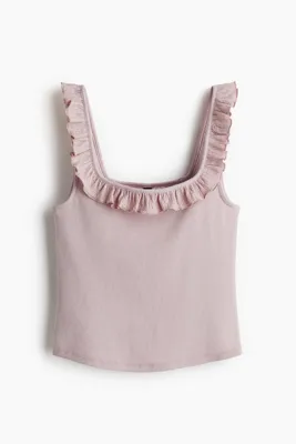 H&M Fırfırlı Kolsuz Üst