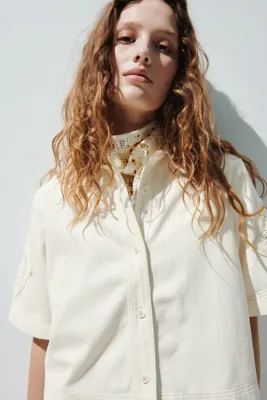 H&M Kısa Kollu Kot Gömlek