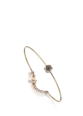 Reis Kuyumculuk Hexa Brown Bangle Pırlanta Kadın Altın Tel Bilezik