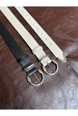 LİA KEMER 2'li Learn Yuvarlak Tokalı Model Ceket Kemeri Elbise Kemeri Pantolon Kemeri