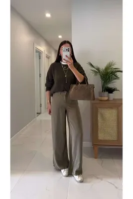 BİRCANÇİL Killas Haki Beli Lastikli Tensel Jean