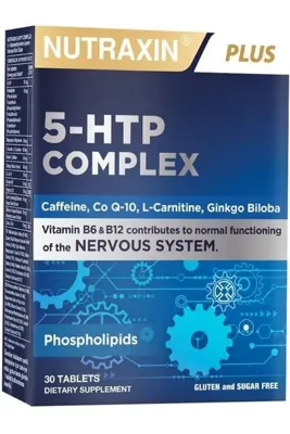 VENTO STORE 5-HTP Complex 30 Tablet – L-Karnitin, Ginkgo Biloba, CoQ-10, Vitamin B6 & B12, Çinko ve Bitkisel Eks
