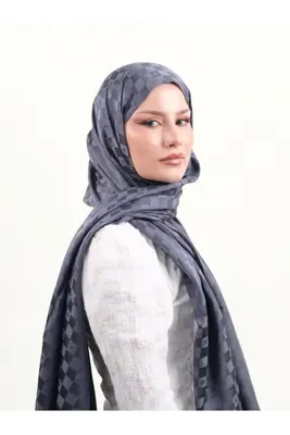 Armine Jakarlı İpek Pamuk Şal Füme
