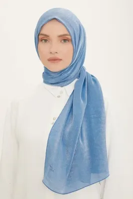 Armine Pırıltı Abiye Şal Mavi