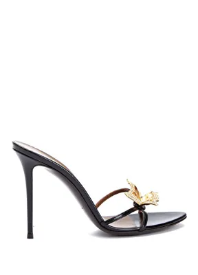 Manolo Blahnik BB Siyah Beyaz Yün Topuklu Ayakkabı