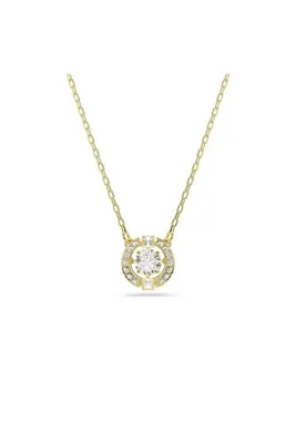 Swarovski Una Angelic Kolye, Karışık kesimler, Beyaz, 18k altın rengi yüzey