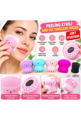 NW NessiWorld Peeling Etkili Mini El Yüz Cilt Temizleme Fırçası Silikon Temizlenmesi Kolay Gi