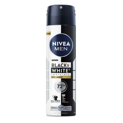 Nivea Men NIVEA Men Erkek Sprey Deodorant Black&White Invisible Fresh 150 ml 4 ADET