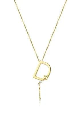 Bendis Design Deniz D Harfi Gold 925 Ayar Gümüş Kadın Kolye