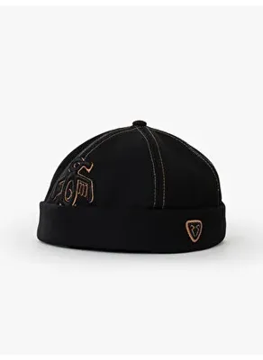 RustandRich Docker Hat - The Indians Collection - Red Indian - Siyah/Gold