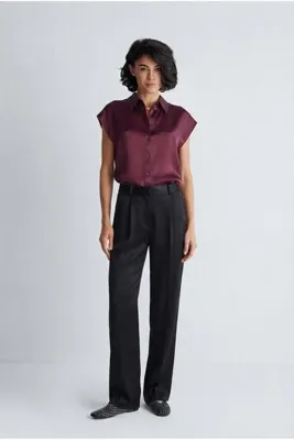 Silk and Cashmere Siyah Estrella Saf İpek Pantolon