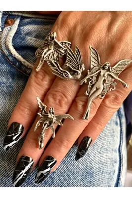 oldskoolbutik Peri Kızlar Ayarlanabilir Yüzük Seti