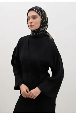 Fresh Scarfs Jenephie Desen Pamuklu Viskon Eşarp Siyah