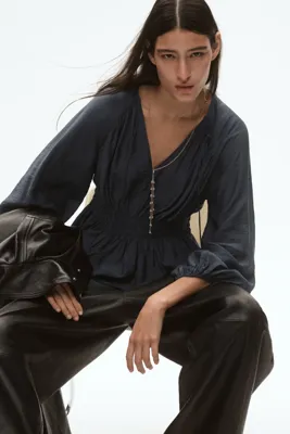 H&M Büzgülü Bluz
