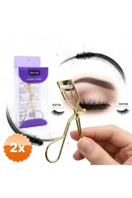 3dsepetim 2 Adet Gold Kirpik Kıvırıcı Metal Ergonomik Saplı