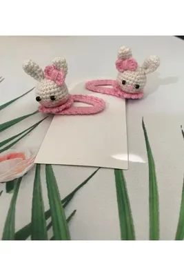 Kadın Girişimciler Atölyesi Pembe Tavşan Handmade Niş 2'li Çıt Çıt Toka