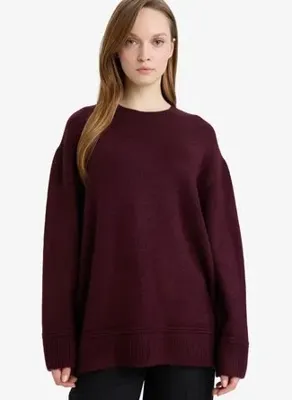DeFacto Loose Fit Bisiklet Yaka Triko Kazak Tunik