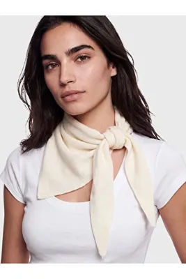 LC Waikiki NEVAVM Farkıyla LCW ACCESSORIES Ekru Triko Düz Kadın Atkı